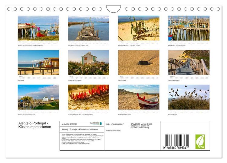 Produktbild: Alentejo Portugal - K&uuml;stenimpressionen (Wandkalender 2027 DIN A4 quer), CALVENDO Monatskalender