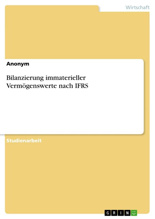 Produktbild: Bilanzierung immaterieller Verm&ouml;genswerte nach IFRS