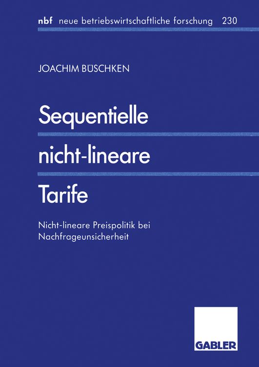 Produktbild: Sequentielle nicht-lineare Tarife