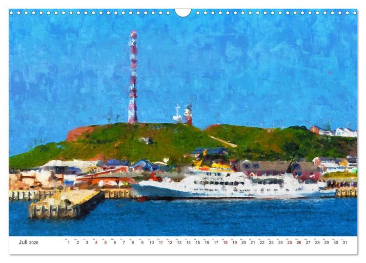 Produktbild: Nordseeinsel Helgoland - Ansichten der Insel in Acryl (Wandkalender 2026 DIN A3 quer), CALVENDO Monatskalender