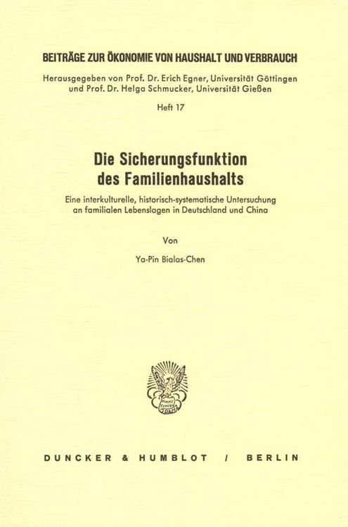 Produktbild: Die Sicherungsfunktion des Familienhaushalts.