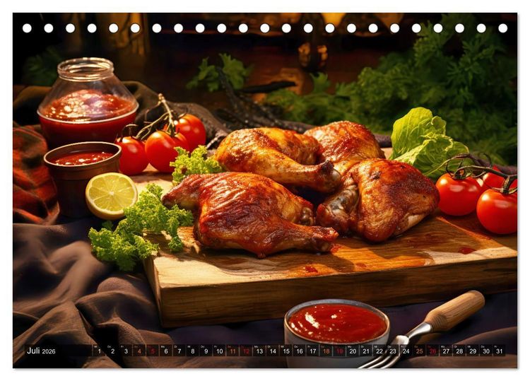 Produktbild: BBQ Feuerzauber - Grillkalender (Tischkalender 2026 DIN A5 quer), CALVENDO Monatskalender