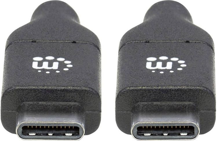 Produktbild: Manhattan USB-Kabel USB 2.0 USB-C&reg; Stecker, USB-C&reg; Stecker 2.00 m Schwarz 355247