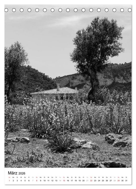 Produktbild: Mallorca Impressionen in schwarz-wei&szlig; (Tischkalender 2026 DIN A5 hoch), CALVENDO Monatskalender
