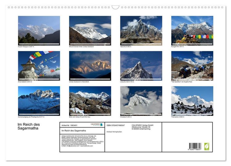 Produktbild: Im Reich des Sagarmatha (Wandkalender 2026 DIN A2 quer), CALVENDO Monatskalender