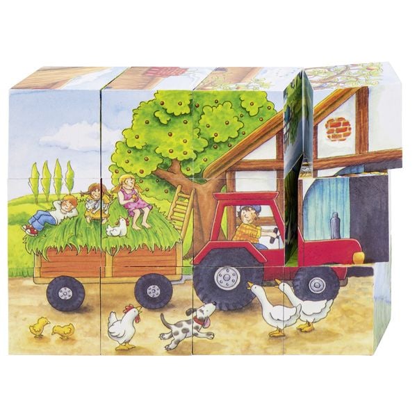 Produktbild: W&uuml;rfelpuzzle Jahreszeiten Bauernhof