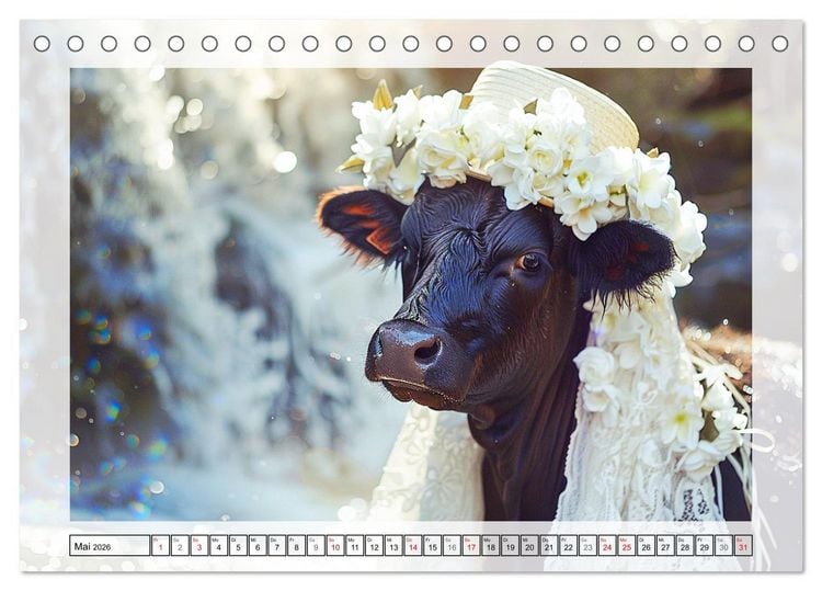 Produktbild: Haute Kuh-ture f&uuml;r das Rind von Welt! Modische K&uuml;he voll im Trend (Tischkalender 2026 DIN A5 quer), CALVENDO Monatskalender