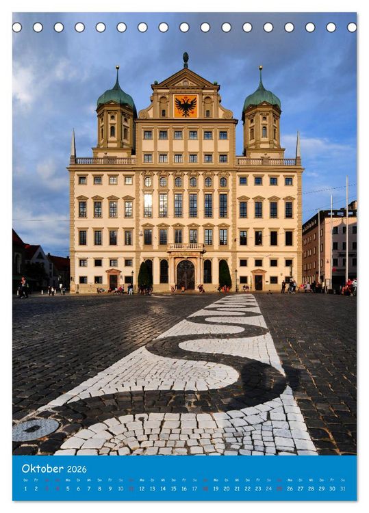 Produktbild: Spaziergang durch Augsburg (Tischkalender 2026 DIN A5 hoch), CALVENDO Monatskalender