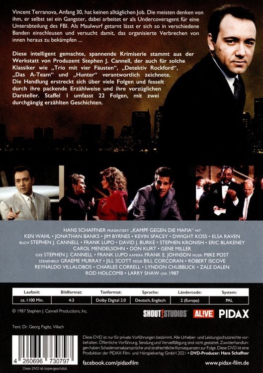 Produktbild: Kampf gegen die Mafia, Staffel 1 (Wiseguy) / Die ersten 22 Folgen der Kult-Krimiserie mit Ken Wahl (Pidax Serien-Klassiker) [4 DVDs]