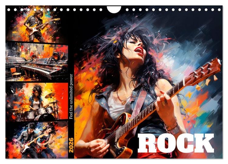 Produktbild: ROCK Feel the unlimited power (Wall Calendar 2026 DIN A4 landscape), CALVENDO 12 Month Wall Calendar