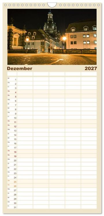 Produktbild: Familienplaner 2027 - Dresden und Elbsandsteingebirge mit 5 Spalten (Wandkalender, 21 x 45 cm) CALVENDO