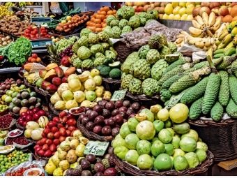 Produktbild: CALVENDO Puzzle Ein Motiv aus dem Kalender Madeira - Bauernmarkt in Funchal | 1000 Teile Lege-Gr&ouml;&szlig;e 64 &times; 48 cm Foto-Puzzle f&uuml;r gl&uuml;ckliche Stunden