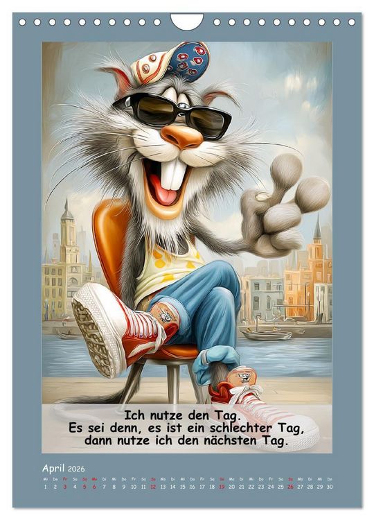 Produktbild: Kratzige Kerle. Trockener Katzenhumor vom Feinsten (Wandkalender 2026 DIN A4 hoch), CALVENDO Monatskalender
