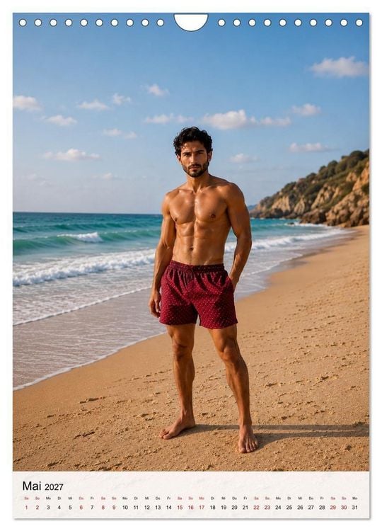 Produktbild: Golden Beach Men - Sinnliche Strandmomente (Wandkalender 2027 DIN A4 hoch), CALVENDO Monatskalender