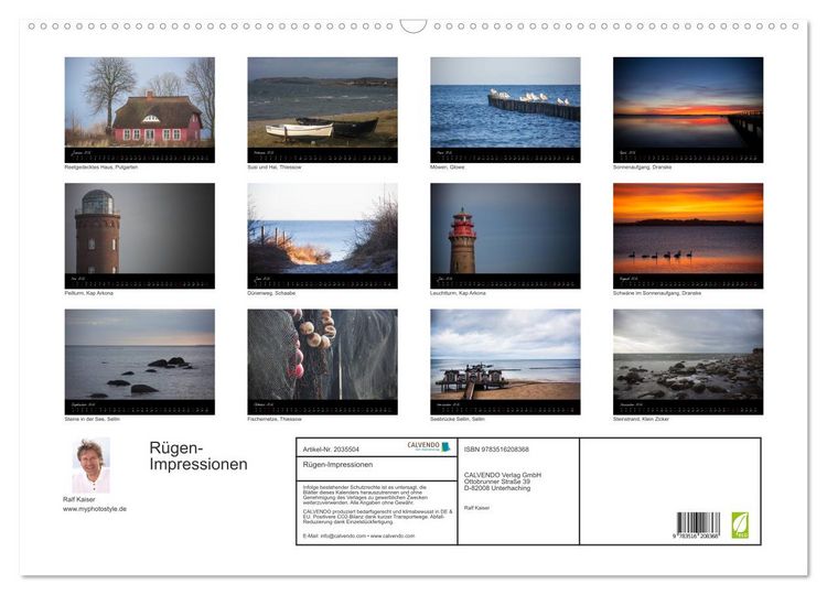 Produktbild: R&uuml;gen-Impressionen (Wandkalender 2026 DIN A2 quer), CALVENDO Monatskalender