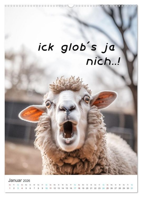 Produktbild: Lustige Tiere (hochwertiger Premium Wandkalender 2026 DIN A2 hoch), Kunstdruck in Hochglanz