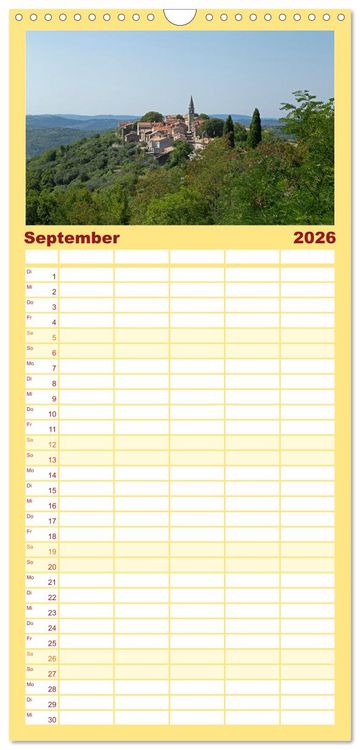 Produktbild: Familienplaner 2026 - sonniges Istrien mit 5 Spalten (Wandkalender, 21 x 45 cm) CALVENDO