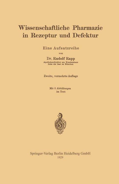 Produktbild: Wissenschaftliche Pharmazie in Rezeptur und Defektur