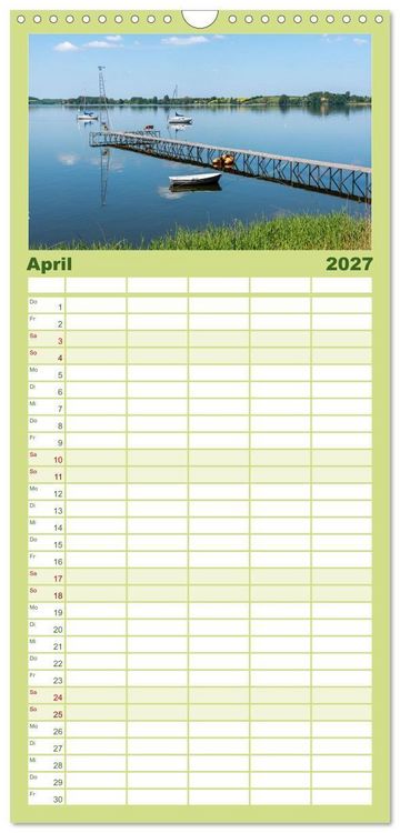 Produktbild: Familienplaner 2027 - Unterwegs entlang der Schlei mit 5 Spalten (Wandkalender, 21 x 45 cm) CALVENDO