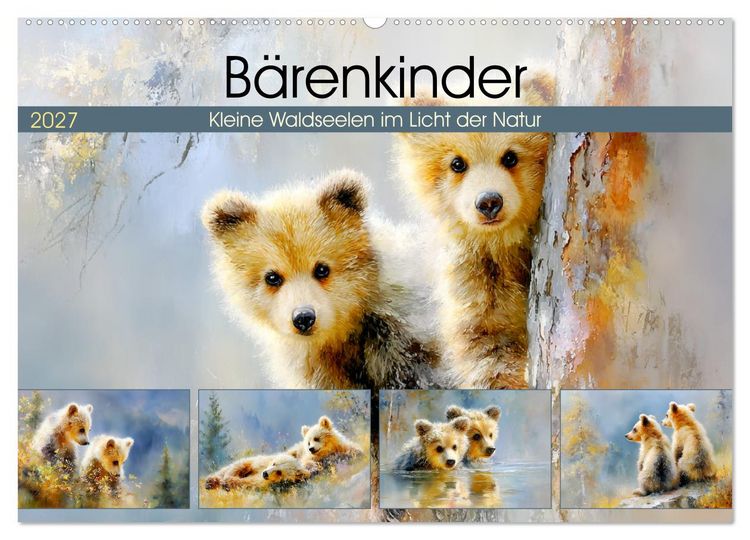 Produktbild: B&auml;renkinder. Kleine Waldseelen im Licht der Natur (Wandkalender 2027 DIN A2 quer), CALVENDO Monatskalender