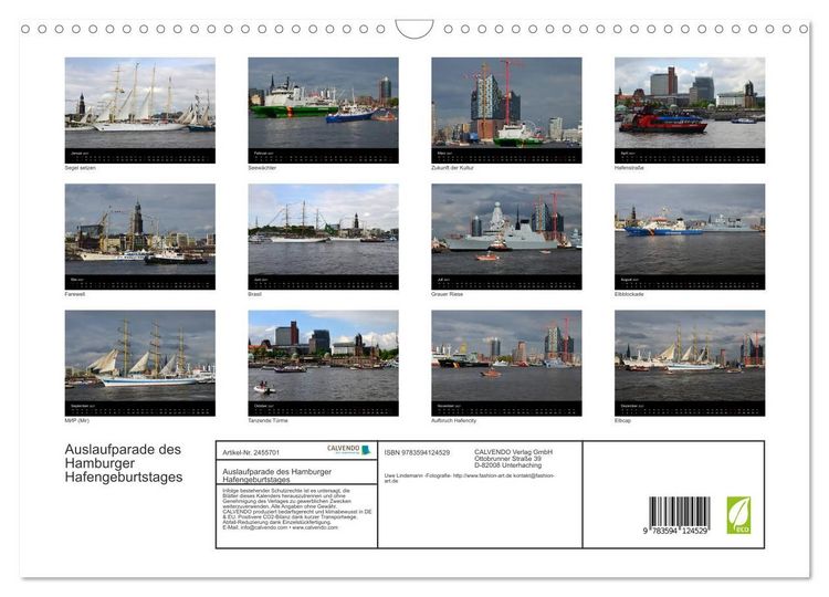 Produktbild: Auslaufparade des Hamburger Hafengeburtstages (Wandkalender 2027 DIN A3 quer), CALVENDO Monatskalender