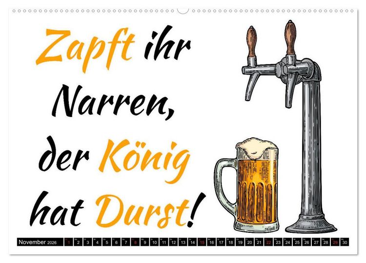 Produktbild: Bier - Lustige Spr&uuml;che und Grafiken (hochwertiger Premium Wandkalender 2026 DIN A2 quer), Kunstdruck in Hochglanz