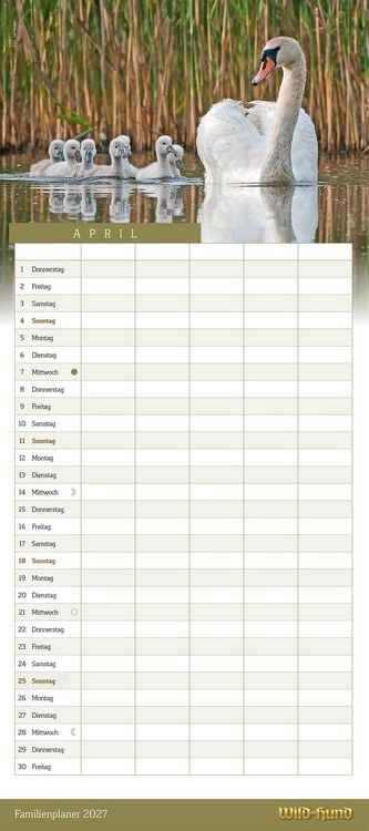 Produktbild: WILD UND HUND Edition: Familienplaner Kalender 2027