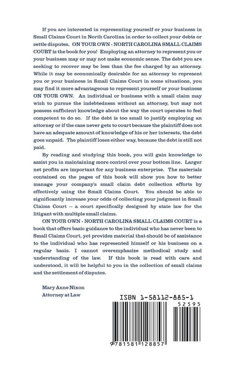 Produktbild: On Your Own North Carolina Small Claims Court