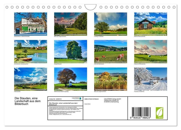 Produktbild: Die Stauden, eine Landschaft aus dem Bilderbuch (Wandkalender 2027 DIN A4 quer), CALVENDO Monatskalender
