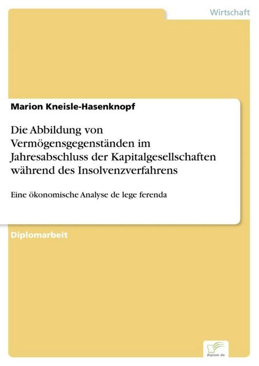 Produktbild: Die Abbildung von Verm&ouml;gensgegenst&auml;nden im Jahresabschluss der Kapitalgesellschaften w&auml;hrend des Insolvenzverfahrens