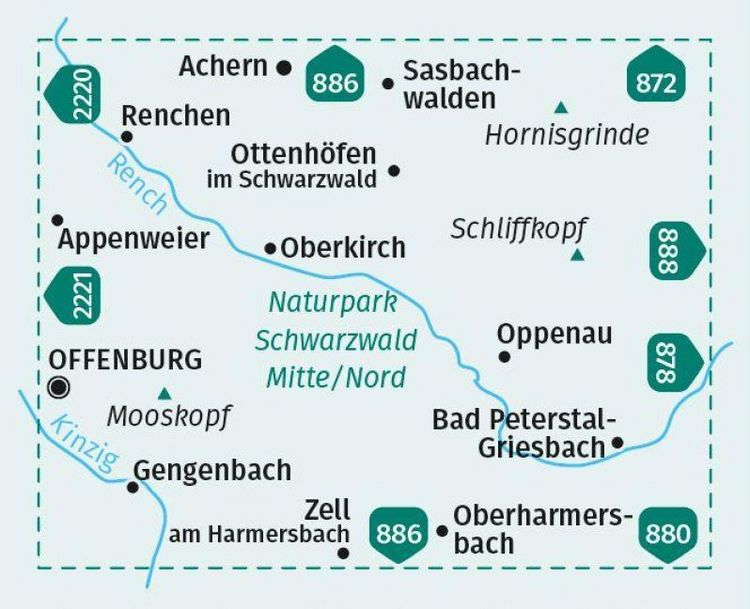Produktbild: KOMPASS Wanderkarte 877 Oberkirch, Hornisgrinde, Gengenbach, Oppenau, Bad Peterstal-Griesbach 1:25.000