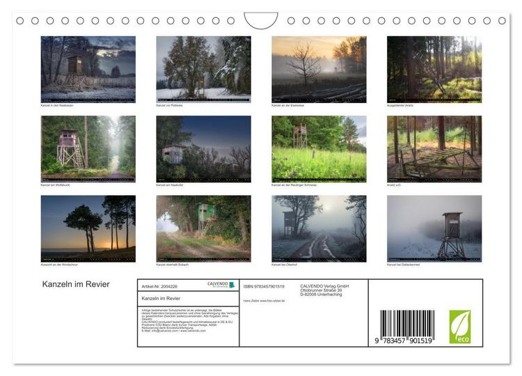 Produktbild: Kanzeln im Revier (Wandkalender 2026 DIN A4 quer), CALVENDO Monatskalender
