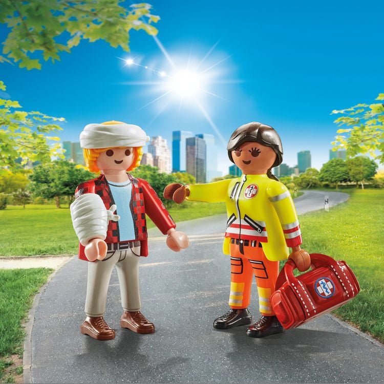 Produktbild: playmobil DuoPack Sanit&auml;terin mit Patient