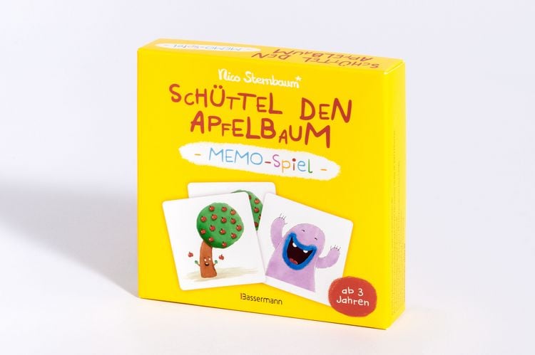 Produktbild: Sch&uuml;ttel den Apfelbaum &ndash; Memo-Spiel mit 40 Spielkarten im Karton. Ab 3 Jahren