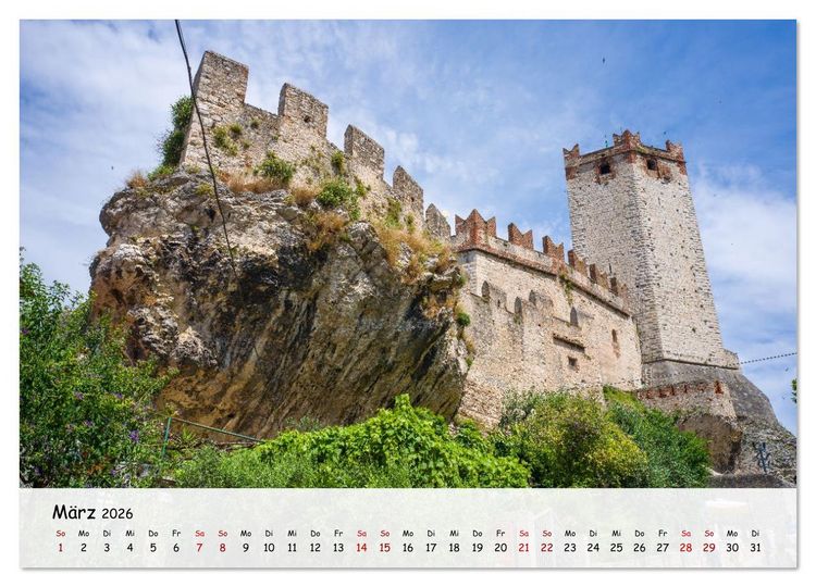 Produktbild: Malcesine - Am Ostufer des Gardasees (hochwertiger Premium Wandkalender 2026 DIN A2 quer), Kunstdruck in Hochglanz