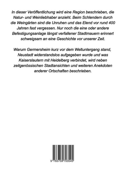Produktbild: Beschreibung der St&auml;dte und D&ouml;rfer in der Pfalz im 16. und 17. Jahrhundert