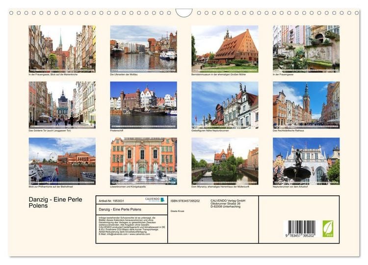 Produktbild: Danzig - Eine Perle Polens (Wandkalender 2026 DIN A3 quer), CALVENDO Monatskalender