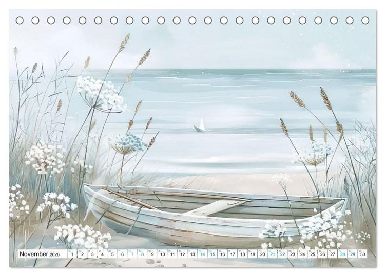 Produktbild: Strandtr&auml;ume in Aquarell (Tischkalender 2026 DIN A5 quer), CALVENDO Monatskalender