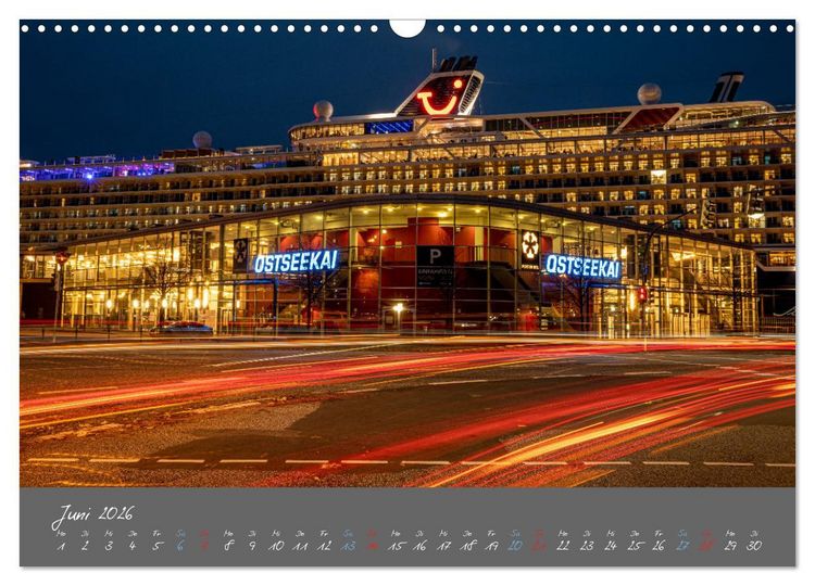 Produktbild: So sch&ouml;n ist Kiel im Dunkeln (Wandkalender 2026 DIN A3 quer), CALVENDO Monatskalender