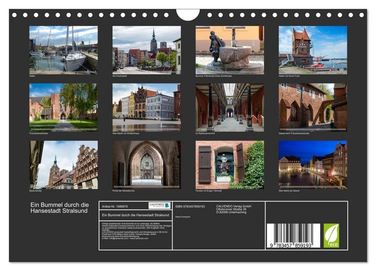 Produktbild: Ein Bummel durch die Hansestadt Stralsund (Wandkalender 2026 DIN A4 quer), CALVENDO Monatskalender