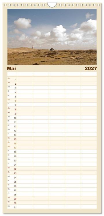 Produktbild: Familienplaner 2027 - Sylt-Momente mit 5 Spalten (Wandkalender, 21 x 45 cm) CALVENDO