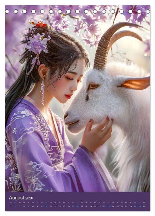 Produktbild: Chinesische Tierkreiszeichen - Fantasie-Zodiak im Stil des alten Chinas (Tischkalender 2026 DIN A5 hoch), CALVENDO Monatskalender