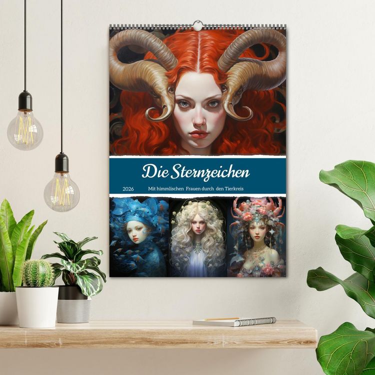 Produktbild: Sternzeichen. Mit himmlischen Frauen durch den Tierkreis (Wandkalender 2026 DIN A2 hoch), CALVENDO Monatskalender
