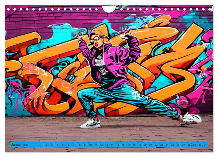 Produktbild: Lebensart Hip Hop (Wandkalender 2026 DIN A4 quer), CALVENDO Monatskalender