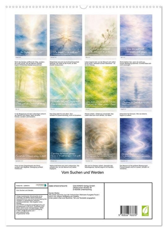 Produktbild: Vom Suchen und Werden (hochwertiger Premium Wandkalender 2027 DIN A2 hoch), Kunstdruck in Hochglanz