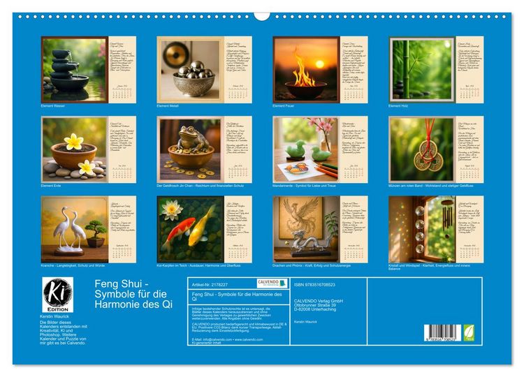 Produktbild: Feng Shui - Symbole f&uuml;r die Harmonie des Qi (Wandkalender 2026 DIN A2 quer), CALVENDO Monatskalender