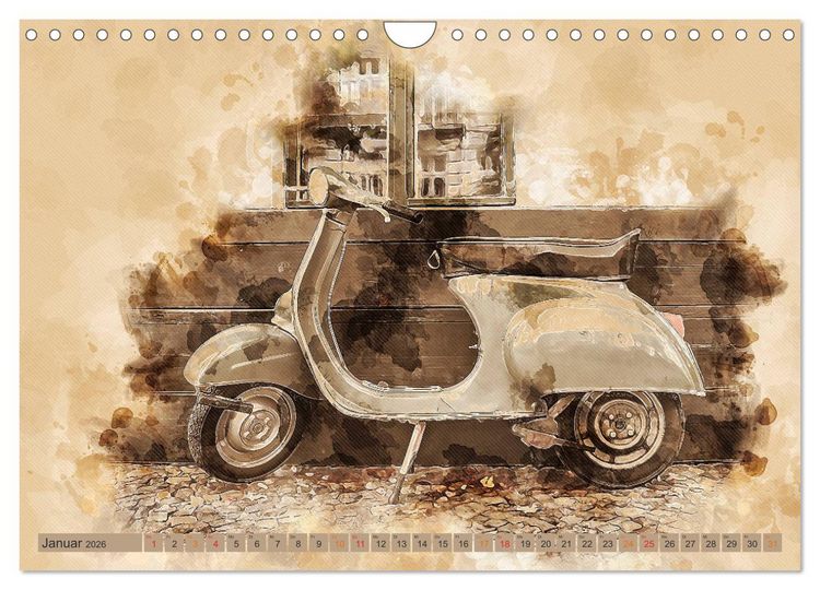 Produktbild: Mototrroller - Vesparade (Wandkalender 2026 DIN A4 quer), CALVENDO Monatskalender