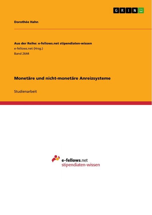 Produktbild: Monet&auml;re und nicht-monet&auml;re Anreizsysteme