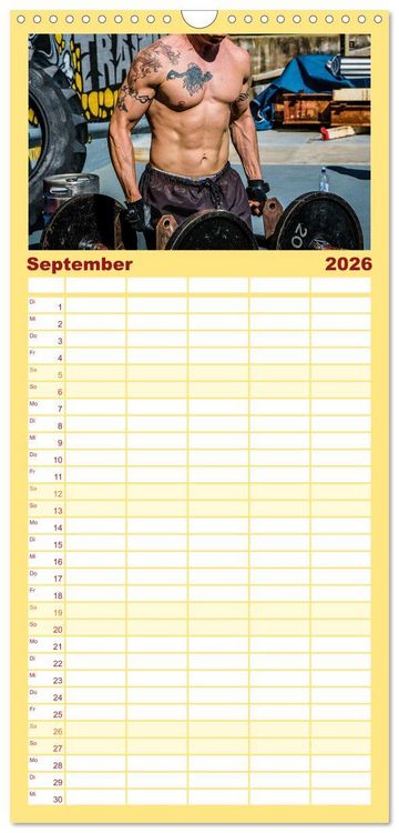 Produktbild: Familienplaner 2026 - Kraftsport mit 5 Spalten (Wandkalender, 21 x 45 cm) CALVENDO