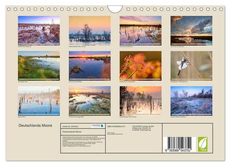 Produktbild: Deutschlands Moore (Wandkalender 2027 DIN A4 quer), CALVENDO Monatskalender